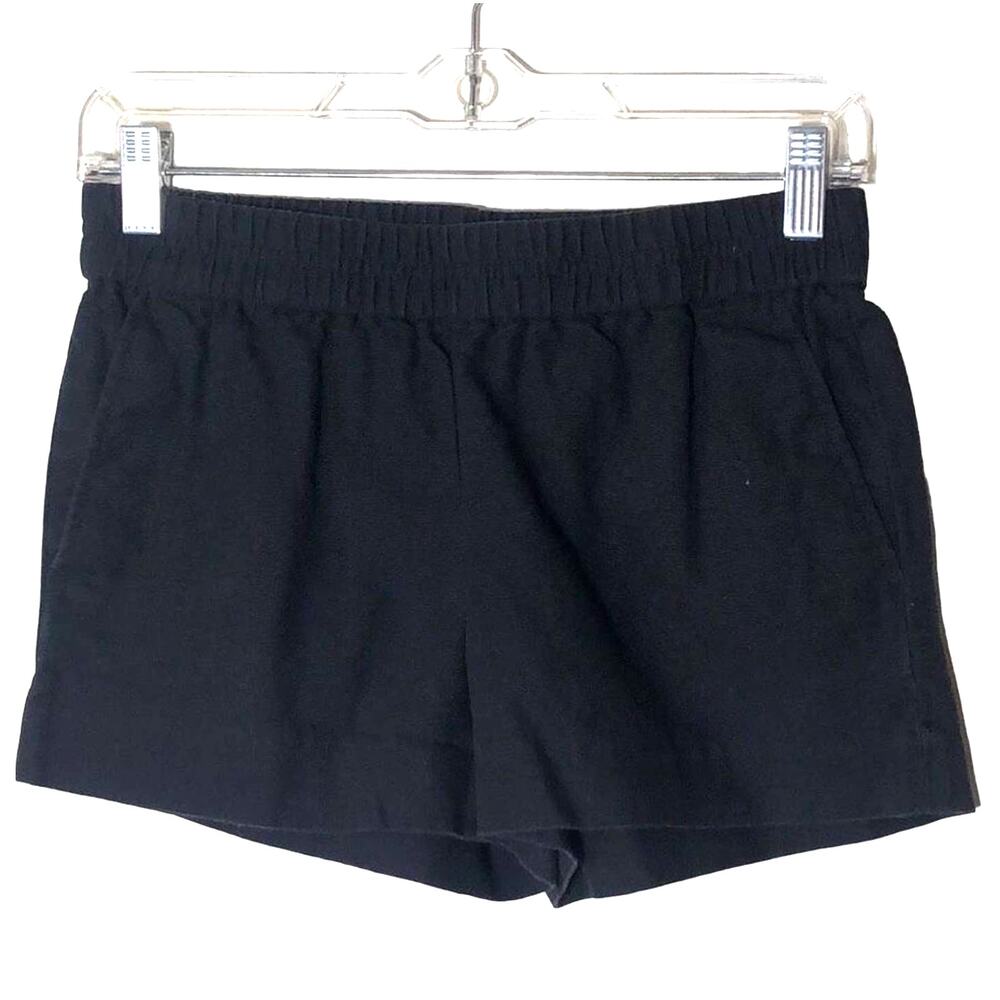 J. Crew Women's Black Pull On Elastic Waist Shorts Sz 00 Athleisure Vibes